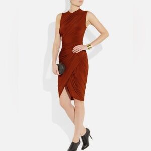Alexander Wang Draped Jersey Dress in Paprika